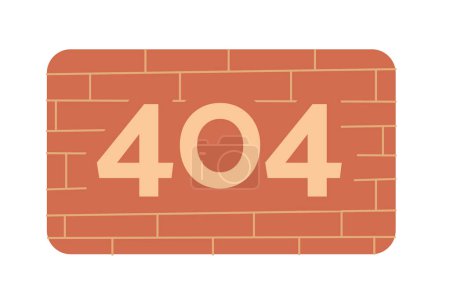 Ilustración de Muro de ladrillo 404 página no encontrada ilustración. Falla la conexión a Internet. Ladrillo textura plana vector 2D icono de dibujos animados en blanco. Mensaje flash de error editable para el diseño web de la aplicación. Catamaran Bold fuente utilizada - Imagen libre de derechos