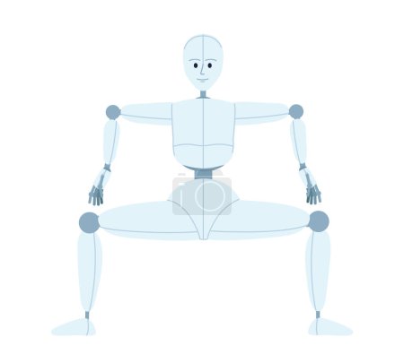 Illustration for Humanoid robot hip hop dance semi flat color vector character. Human-like movement. Editable full body figure on white. Simple cartoon style spot illustration for web graphic design and animation - Royalty Free Image