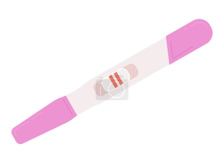 Illustration for Pregnancy test with positive result semi flat color vector object. Editable icon. Full sized element on white. Simple cartoon style spot illustration for web graphic design and animation - Royalty Free Image