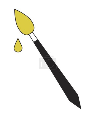Illustration for Paintbrush tool linear flat duo color vector object. Drawing. Editable duotone icon. Full sized element on white. Simple lineart cartoon style spot illustration for web graphic design and animation - Royalty Free Image