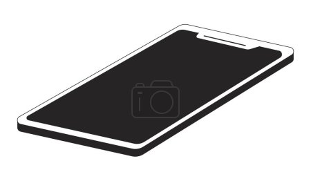 Illustration for Smartphone with turn off display monochrome flat vector object. Editable black and white icon. Full sized element. Simple thin line art spot illustration for web graphic design and animation - Royalty Free Image