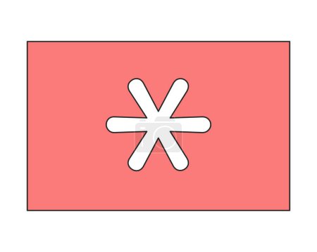 Illustration for Rectangle banner with emergency service star flat line color vector object. Editable lineart icon on white. Simple outline cartoon style spot illustration for web graphic design and animation - Royalty Free Image