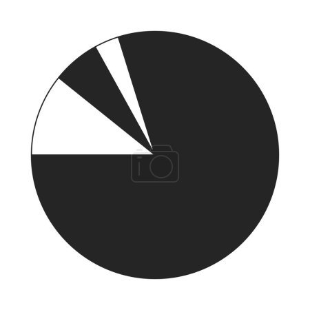 Illustration for Circular statistical graphic flat line black white vector icon. Data management. Editable cartoon style element. Simple isolated outline spot illustration for web graphic design and animation - Royalty Free Image