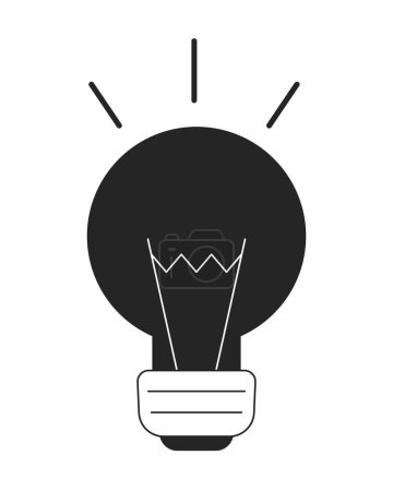 Illustration for Turn off light bulb flat line black white vector object. Burned out lightbulb. Editable cartoon style icon. Simple isolated outline spot illustration for web graphic design and animation - Royalty Free Image