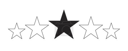 Illustration for Five star rating flat monochrome isolated vector icon. Bewertung sterne. Review stars 5. Editable black and white line art drawing. Simple outline spot illustration for web graphic design - Royalty Free Image