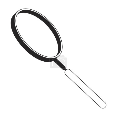 Illustration for Left pointing magnifying glass flat monochrome isolated vector object. Tilted left loupe instrument. Editable black and white line art drawing. Simple outline spot illustration for web graphic design - Royalty Free Image