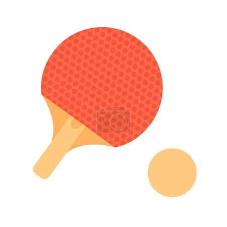 Ilustración de Paleta de ping pong con bola semi plana objeto vector de color. Raqueta de goma con bola de pingpong. Icono de clip de dibujos animados editables sobre fondo blanco. Ilustración simple para diseño gráfico web - Imagen libre de derechos