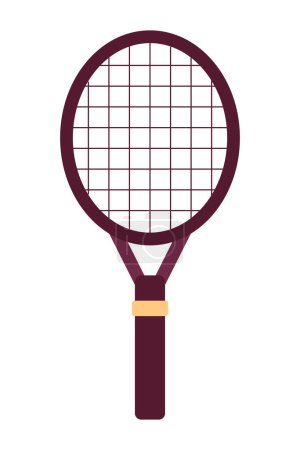 Illustration for Tennis racquet semi flat colour vector object. Wooden sports equipment. Tennis raquet. Summer sport. Editable cartoon clip art icon on white background. Simple spot illustration for web graphic design - Royalty Free Image