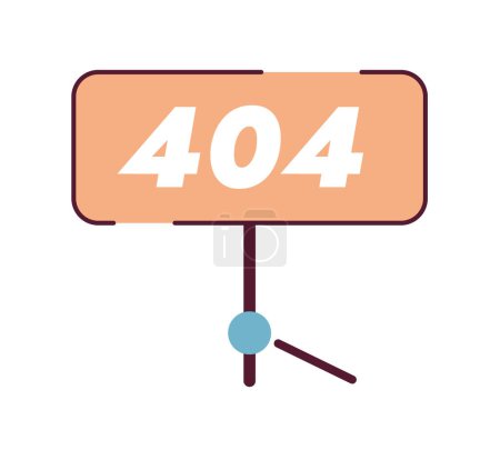 Ilustración de Detener 404 vector de signo de error ilustración de estado vacío. Página editable no encontrada para UX, diseño de IU. Trabajos de reparación. Sitio de error aislado objeto plano de dibujos animados en blanco. Mensaje de error flash para el sitio web, aplicación - Imagen libre de derechos
