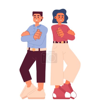 Illustration for Business partners semi flat colorful vector characters. Strategic startup partnership. Alliance. Editable full body people on white. Simple cartoon spot illustration for web graphic design - Royalty Free Image