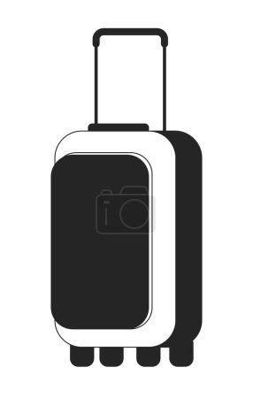 Illustration for Suitcase for travel flat monochrome isolated vector object. Luggage storage. Journey abroad. Editable black and white line art drawing. Simple outline spot illustration for web graphic design - Royalty Free Image