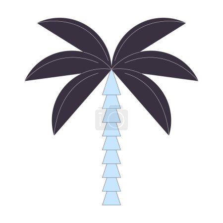 Ilustración de Palmera plana línea de color objeto vectorial aislado. Árbol tropical exótico para playa. Selva tropical. Imagen de clip art editable sobre fondo blanco. Ilustración simple del spot de dibujos animados para el diseño web - Imagen libre de derechos
