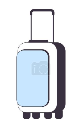 Illustration for Suitcase for travel flat line color isolated vector object. Luggage storage. Journey abroad. Editable clip art image on white background. Simple outline cartoon spot illustration for web design - Royalty Free Image