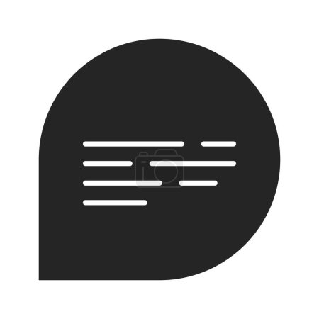 Ilustración de Leyenda burbuja de voz con texto plano monocromo icono vectorial aislado. Cuadro de texto. Charla en línea. Dibujo de arte en blanco y negro editable. Ilustración simple del punto del esquema para el diseño gráfico web - Imagen libre de derechos