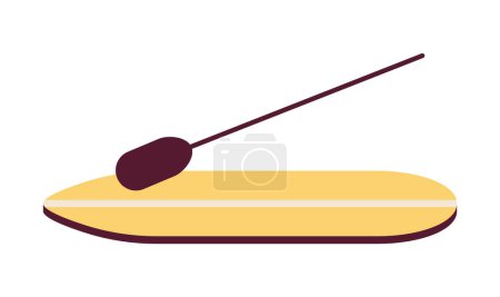 Illustration for Sup board with paddle semi flat colour vector object. Summer physical activity. Paddleboarding. Editable cartoon clip art icon on white background. Simple spot illustration for web graphic design - Royalty Free Image