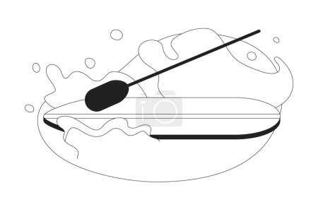 Ilustración de Paddle boarding lago monocromo vector plano objeto. Río Paddleboarding. Sup board. Editable icono de línea delgada en blanco y negro. Ilustración simple del punto del clip de la historieta para el diseño gráfico web - Imagen libre de derechos