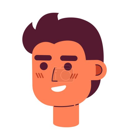 Illustration for Positive handsome young man semi flat vector character head. Editable cartoon avatar icon. Blessed caucasian entrepreneur. Face emotion. Colorful spot illustration for web graphic design, animation - Royalty Free Image