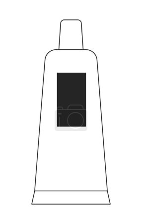 Ilustración de Tubo de pasta de dientes plana monocromo objeto vectorial aislado. Dibujo de arte en blanco y negro editable. Ilustración simple del punto del esquema para el diseño gráfico web - Imagen libre de derechos