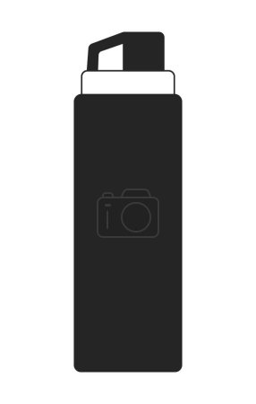 Illustration for Portable bottle for water flat monochrome isolated vector object. Sport bottle. Editable black and white line art drawing. Simple outline spot illustration for web graphic design - Royalty Free Image