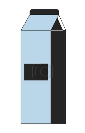 Illustration for Drink in box packaging flat line color isolated vector object. Editable clip art image on white background. Simple outline cartoon spot illustration for web design - Royalty Free Image