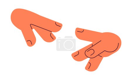 Illustration for Fingers reaching together semi flat colour vector object. Try to touch. Editable cartoon clip art icon on white background. Simple spot illustration for web graphic design - Royalty Free Image