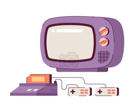 Illustration for Electric devices for video gaming semi flat colour vector object. Gamepad with control sticks. Editable cartoon clip art icon on white background. Simple spot illustration for web graphic design - Royalty Free Image