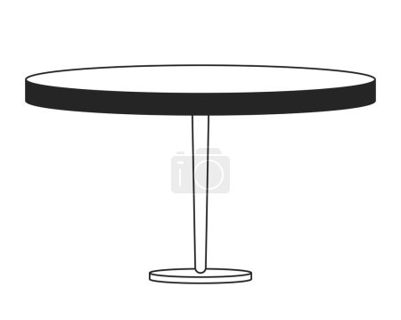 Ilustración de Pequeña mesa de madera plana monocromo objeto vectorial aislado. Muebles exclusivos. Dibujo de arte en blanco y negro editable. Ilustración simple del punto del esquema para el diseño gráfico web - Imagen libre de derechos