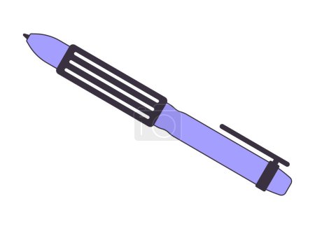 Ilustración de Pluma de tinta para escribir un objeto vectorial aislado de color de línea plana. Elemento de papelería. Imagen de clip art editable sobre fondo blanco. Ilustración simple del spot de dibujos animados para el diseño web - Imagen libre de derechos