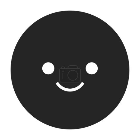 Illustration for Cute face emotion emoticon flat monochrome isolated vector object. Editable black and white line art drawing. Simple outline spot illustration for web graphic design - Royalty Free Image