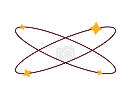 Illustration for Dizzy stars semi flat colour vector object. Spinning head. Unsteady unwell reaction. Heat stroke. Editable cartoon clip art icon on white background. Simple spot illustration for web graphic design - Royalty Free Image