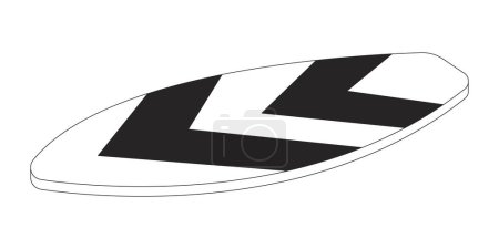 Illustration for Surfboard flat monochrome isolated vector object. Water sports equipment. Beach leisure. Editable black and white line art drawing. Simple outline spot illustration for web graphic design - Royalty Free Image