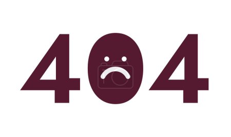 Ilustración de Expresión triste negro blanco error 404 mensaje flash. Emoción infeliz. Lo siento, preocupado. Monocromo vacío estado ui diseño. Página no encontrada imagen de dibujos animados emergente. Vector esquema plano concepto de ilustración - Imagen libre de derechos
