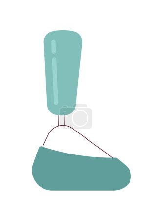 Illustration for Bionic leg prosthetic semi flat colour vector object. Mechanical prosthesis for amputated leg. Editable cartoon clip art icon on white background. Simple spot illustration for web graphic design - Royalty Free Image