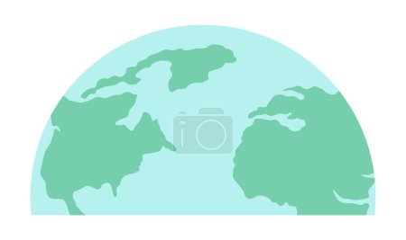 Ilustración de La mitad del planeta Tierra semi plana vector de color objeto. En todo el mundo, en todo el mundo. Icono de clip de dibujos animados editables sobre fondo blanco. Ilustración simple para diseño gráfico web - Imagen libre de derechos