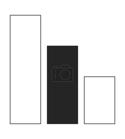 Ilustración de Columna gráfica plana monocromo objeto vectorial aislado. Gráficos de barras. Visualización de datos. Estadísticas. Dibujo de arte en blanco y negro editable. Ilustración simple del punto del esquema para el diseño gráfico web - Imagen libre de derechos