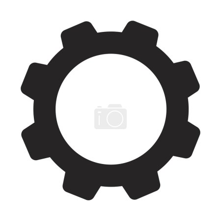 Illustration for Single gear flat monochrome isolated vector object. Mechanical cogwheel. Cog technology. Editable black and white line art drawing. Simple outline spot illustration for web graphic design - Royalty Free Image