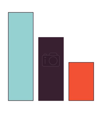 Illustration for Column graph flat line color isolated vector object. Bar graphs. Data visualization. Statistics. Editable clip art image on white background. Simple outline cartoon spot illustration for web design - Royalty Free Image