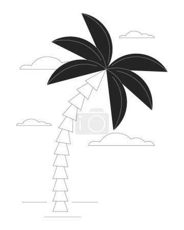 Illustration for Palm tree flat monochrome isolated vector object. Summertime paradise. Editable black and white line art drawing. Simple outline spot illustration for web graphic design - Royalty Free Image