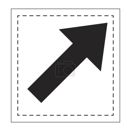 Illustration for Pointer flat monochrome isolated vector object. Box with dotted line and cursor inside. Editable black and white line art drawing. Simple outline spot illustration for web graphic design - Royalty Free Image