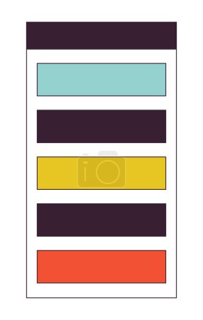 Illustration for Color palette flat line color isolated vector object. Editable clip art image on white background. Simple outline cartoon spot illustration for web design - Royalty Free Image