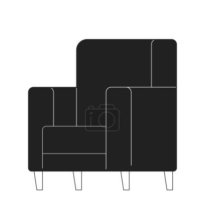 Ilustración de Moderno sillón muebles monocromo vector plano objeto. Silla vintage para salón interior. Editable negro blanco delgada línea icono. Ilustración simple del punto del clip de la historieta para el diseño gráfico web - Imagen libre de derechos