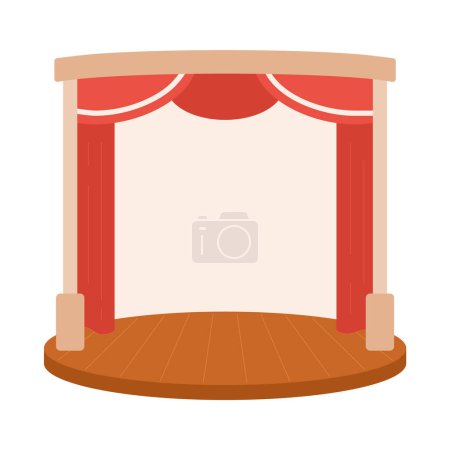 Illustration for Theater stage semi flat colour vector object. Decorative red curtains. Editable cartoon clip art icon on white background. Simple spot illustration for web graphic design - Royalty Free Image