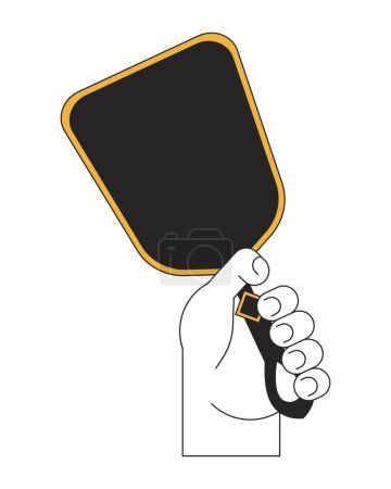 Illustration for Hand holding vintage mirror flat line color isolated vector object. Handheld dark mirror. Editable clip art image on white background. Simple outline cartoon spot illustration for web design - Royalty Free Image