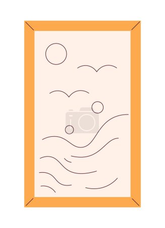 Illustration for Rectangular picture in frame semi flat colour vector object. Editable cartoon clip art icon on white background. Simple spot illustration for web graphic design - Royalty Free Image