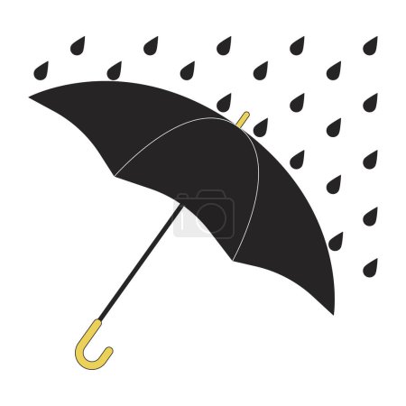 Illustration for Opened umbrella cover from rain flat line color isolated vector object. Protection. Bad weather. Editable clip art image on white background. Simple outline cartoon spot illustration for web design - Royalty Free Image