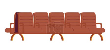 Illustration for Wooden bench semi flat colour vector object. Comfortable seats in waiting room. Editable cartoon clip art icon on white background. Simple spot illustration for web graphic design - Royalty Free Image