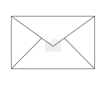 Illustration for Closed envelope flat monochrome isolated vector object. New unfolded letter. Communication. Editable black and white line art drawing. Simple outline spot illustration for web graphic design - Royalty Free Image