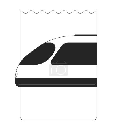 Illustration for Booking ticket on train flat monochrome isolated vector object. Planning trip. Editable black and white line art drawing. Simple outline spot illustration for web graphic design - Royalty Free Image