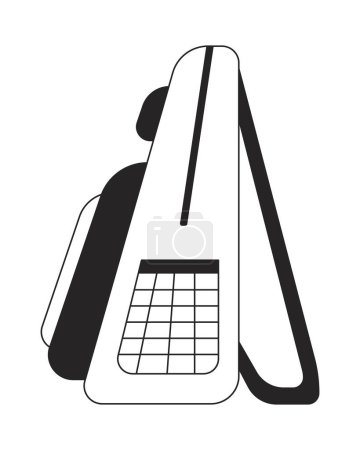 Illustration for Backpack rucksack side view flat monochrome isolated vector object. School backpack bag. Knapsack. Editable black and white line art drawing. Simple outline spot illustration for web graphic design - Royalty Free Image