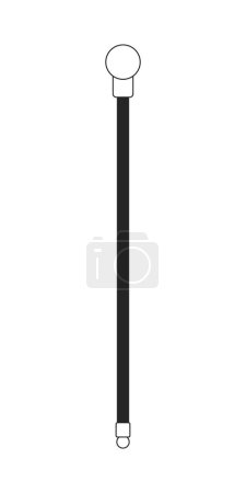 Illustration for Cane for walking flat monochrome isolated vector object. Editable black and white line art drawing. Simple outline spot illustration for web graphic design - Royalty Free Image